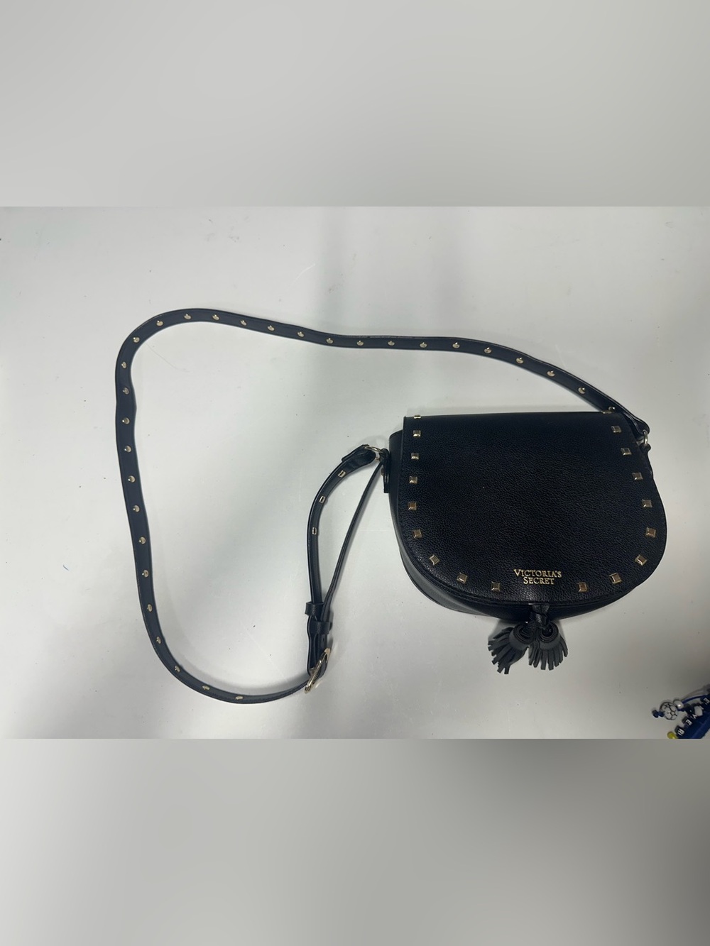 Victoria's Secret Black Studded Saddle Crossbody - Picture 2 of 9